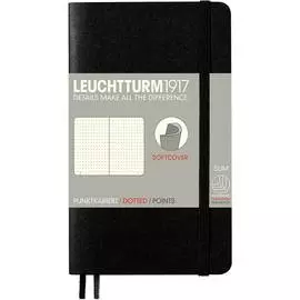 Записная книжка в точку Leuchtturm Pocket A6 123 стр., мягкая обложка черная