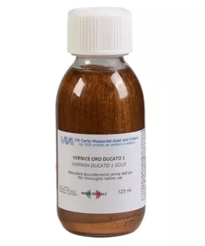 Жидкая бронза (поталь) Masserini Metallic 125 мл золотой дукат 1, стеклянная банка