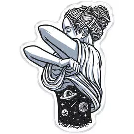 Значок акриловый MESHU "Cosmogirl", 2,5*3,5 см