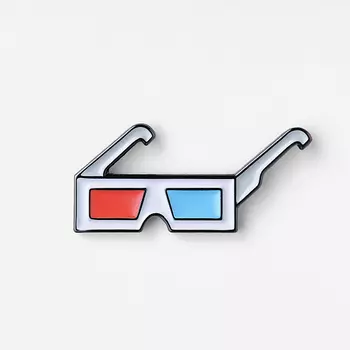 Значок эмалированный "3D очки"