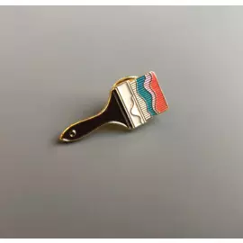 Значок эмалированный "Большая красная кисть"