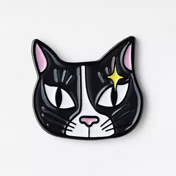 Значок эмалированный "Кошка искра"