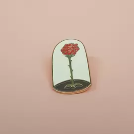 Значок эмалированный "Маленький принц" Роза