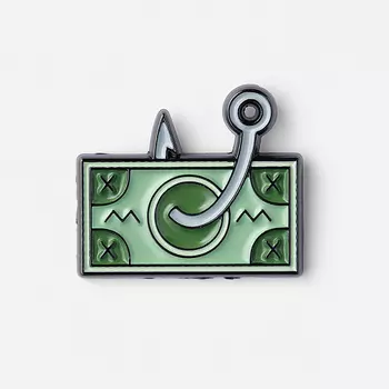 Значок эмалированный "На крючке"