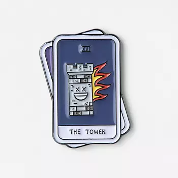 Значок эмалированный "Таро Башня"