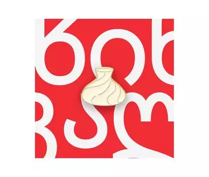 Значок металлический "Heart of Moscow" Хинкали