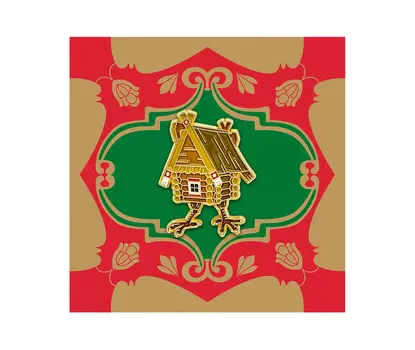 Значок металлический "Heart of Moscow" Избушка