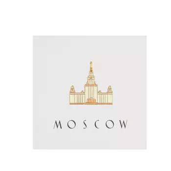 Значок металлический "Heart of Moscow" Высотка