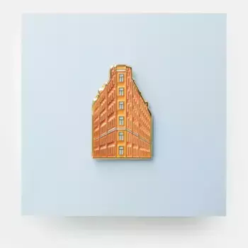 Значок металлический "Heart of Moscow" Я.Музей Дом-утюг