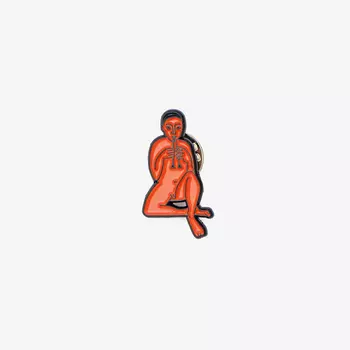 Значок металлический "Эрмитаж Человечек с флейтой"