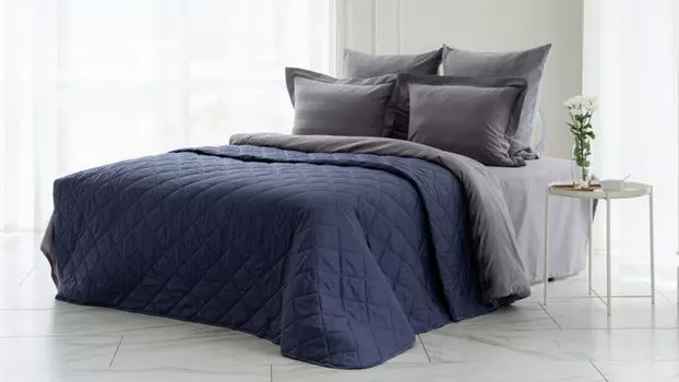 Покрывало хлопковое Askona Home, цвет синий топаз