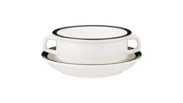 Бульонница с блюдцем Family Farm