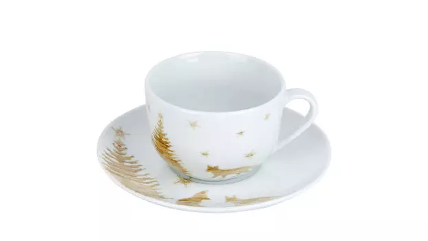 Чайная пара Winter Forest, цвет белый