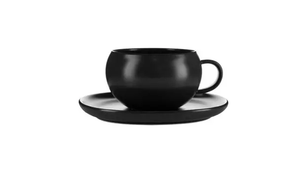 Чашка с блюдцем Less Matt, цвет Dark Brown