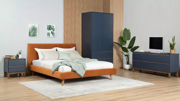 Cпальня Orel, цвет Ночное небо, Орех Линкольн