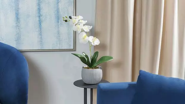 Цветок искусственный Орхидея 53 см цвет белый