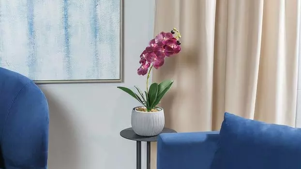 Цветок искусственный Орхидея 53 см цвет пурпурный