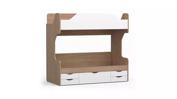 Корпусная кровать Luna, цвет Дуб медовый, Белый премиум