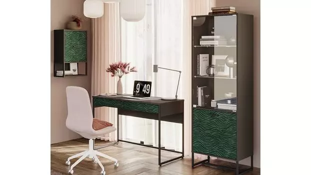 Домашний офис Lothar, цвет Черный Графит , Печать Зеленая волна