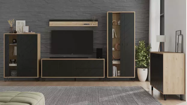 Гостиная Agira, цвет Гикори кингстон Антрацит