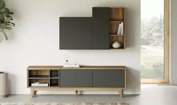 Гостиная Avocado, цвет Базальт, Дуб Натюрель