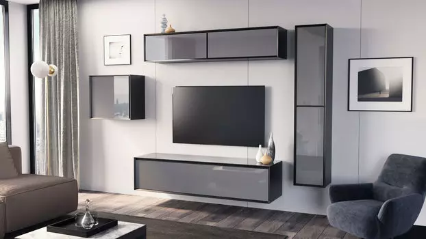 Гостиная Glass, цвет Черный серый