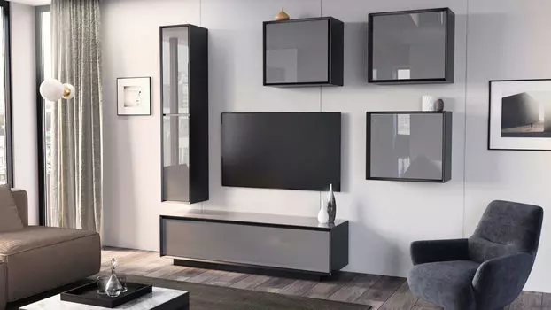 Гостиная Glass, цвет Черный серый