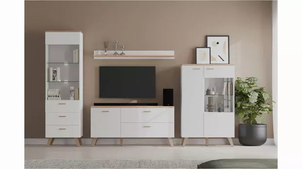 Гостиная Helmi, Гикори кингстон Белый блеск