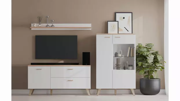 Гостиная Helmi, Гикори кингстон Белый блеск