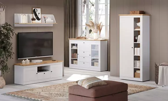 Гостиная Justin, цвет Белый Премиум Дуб Натюрель