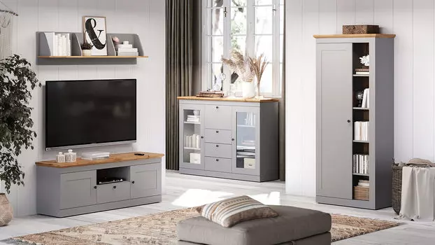 Гостиная Justin, цвет Серый Шифер+Дуб Натюрель