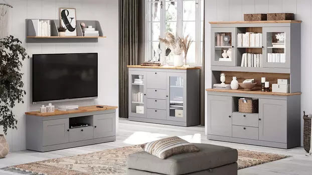 Гостиная Justin, цвет Серый Шифер+Дуб Натюрель