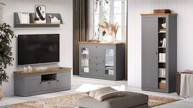 Гостиная Justin, цвет Серый Шифер Дуб Натюрель