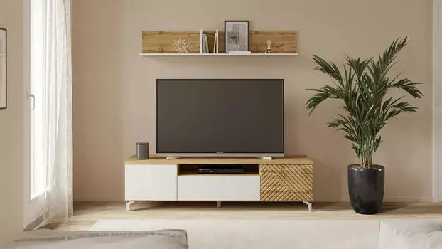 Гостиная Stefania, цвет Дуб Натюрель, Белый Премиум 1