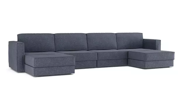 Модульный диван Hero 6-секционный с 2 пуфами Brera 47