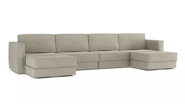 Модульный диван Hero 6-секционный с 2 пуфами Brera 56