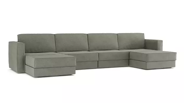 Модульный диван Hero 6-секционный с 2 пуфами Brera 57