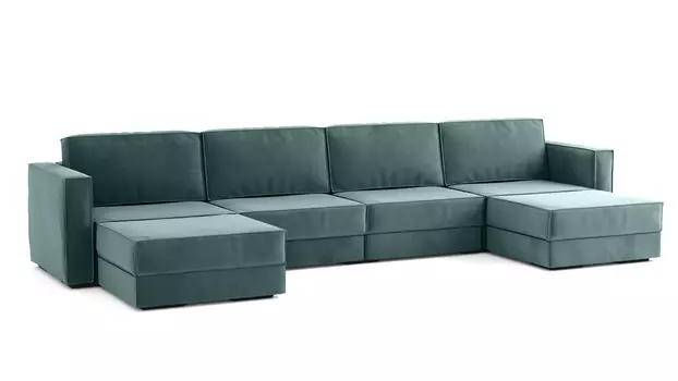 Модульный диван Hero 6-секционный с 2 пуфами Casanova seawave