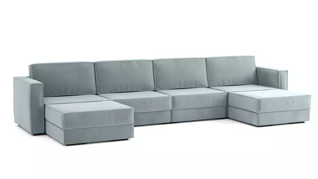 Модульный диван Hero 6-секционный с 2 пуфами Casanova sky