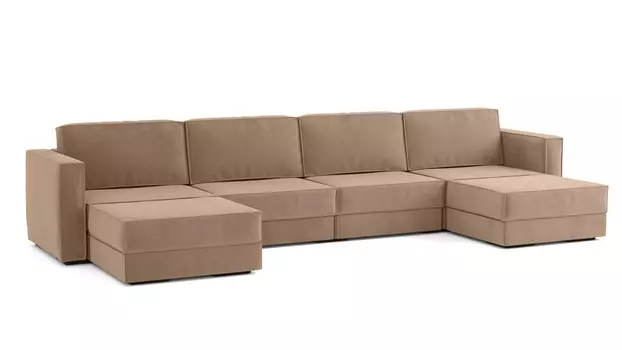 Модульный диван Hero 6-секционный с 2 пуфами Casanova Stone