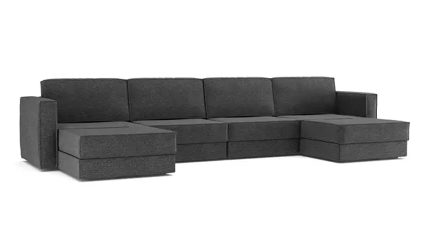 Модульный диван Hero 6-секционный с 2 пуфами Brera 31
