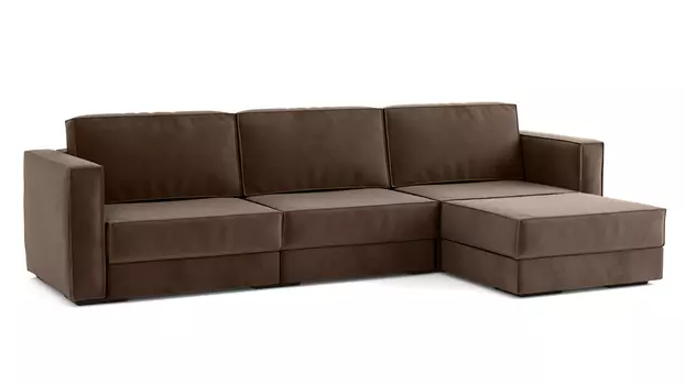 Угловой модульный диван Hero 4-секционный с подлокотниками Casanova chocolate