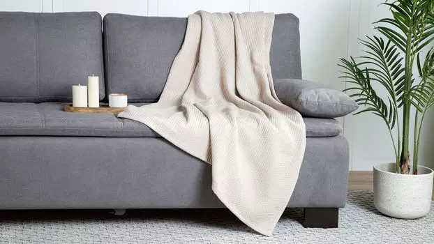 Хлопковое покрывало Soft Cotton, цвет миндаль