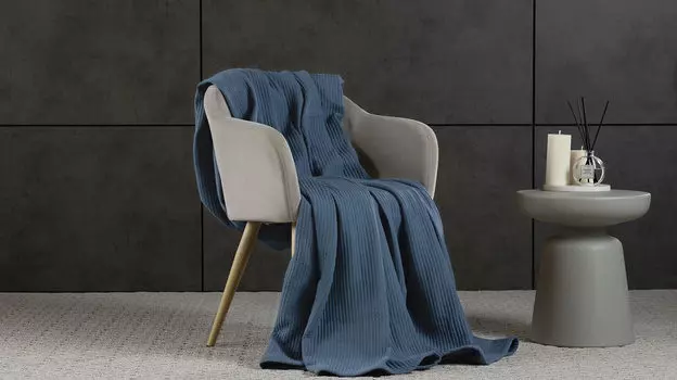 Хлопковое покрывало Soft Cotton, цвет океан