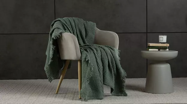 Хлопковое покрывало Waffle, цвет ментол