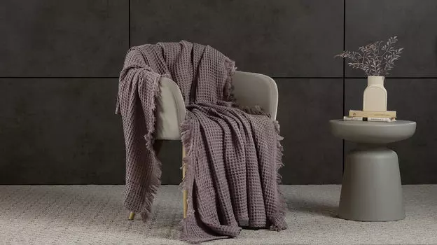 Хлопковое покрывало Waffle, цвет орхидея