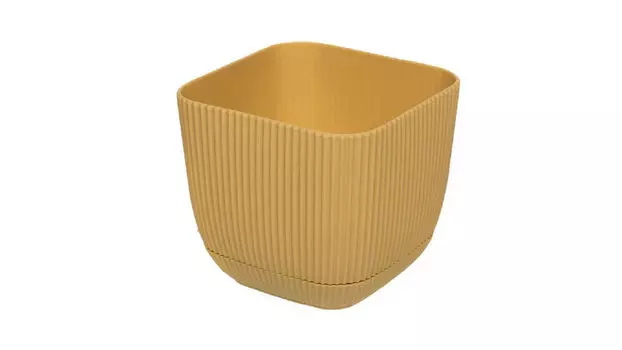 Кашпо для цветов Coral Square, цвет желтый