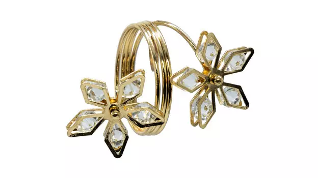 Кольцо для салфеток 2 шт. Цветок Shiny, цвет Золотой