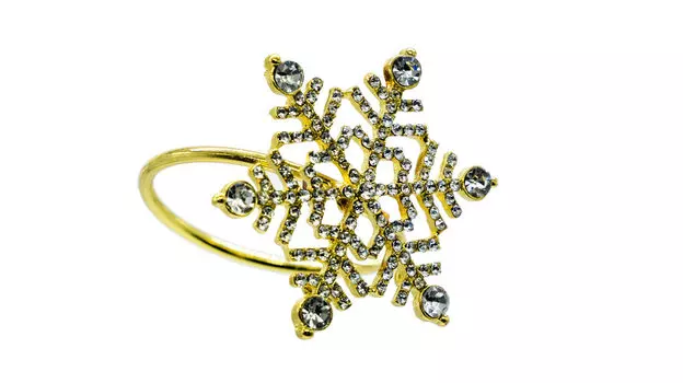 Кольцо для салфеток 2 шт. Снежинка Fairy, цвет Золотой