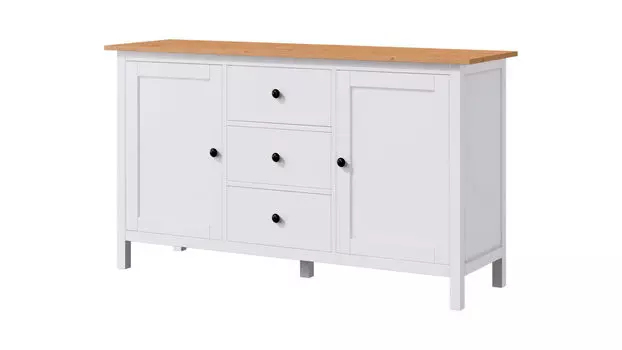 Комод 3 ящика и 2 двери Terek, цвет Белый,светло-коричневый